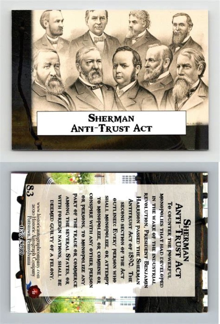 What were the results of the Sherman Antitrust Act quizlet?