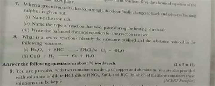When a green iron salt is heated strongly its colour changes to black?
