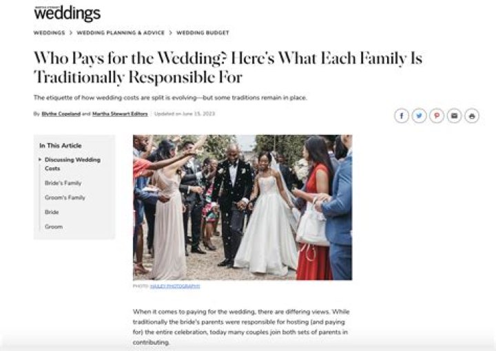Who pays for the wedding and the reception?