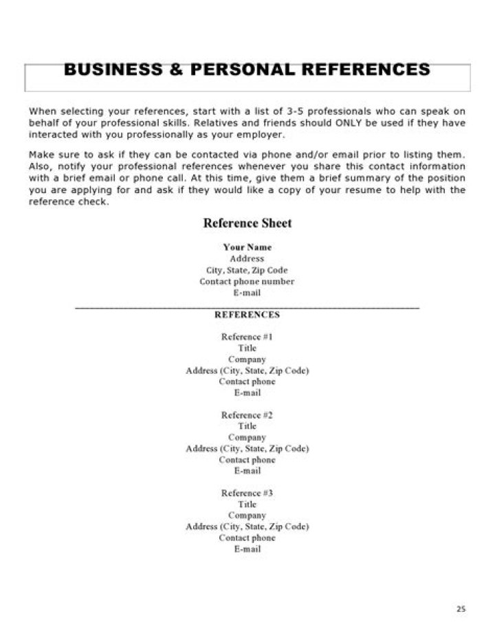 Who should I use as a personal reference?